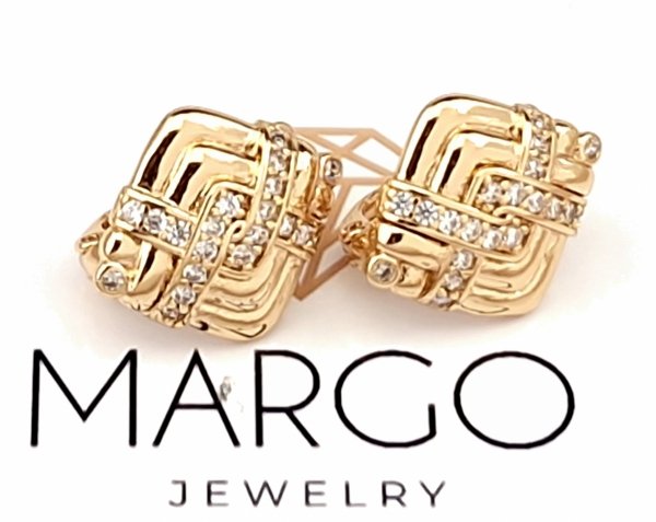 gold plated earrings with exclusive cubic zirconia