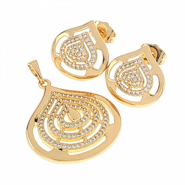18k gold plated set pendant earrings xuping
