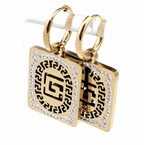 gold earrings made of stainless steel