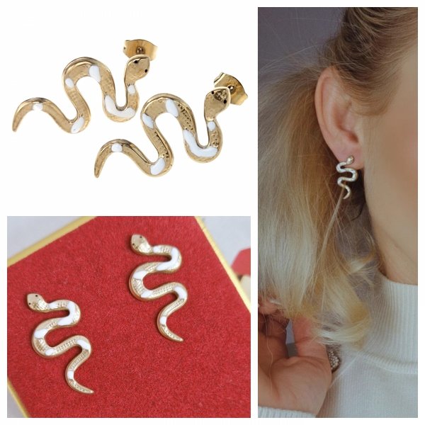 gold earrings made of stainless steel