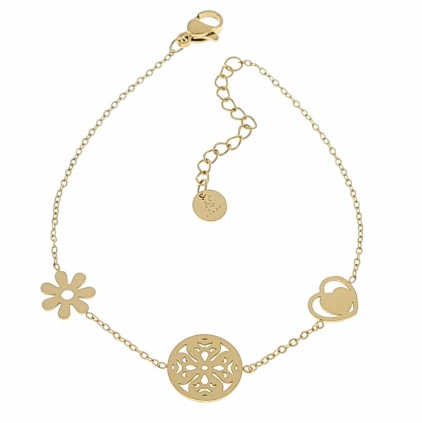 BRACELET GOLD CELEBRITY STAINLESS STEEL