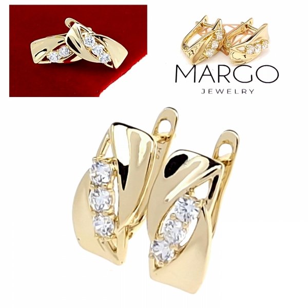 gold plated earrings with exclusive cubic zirconia