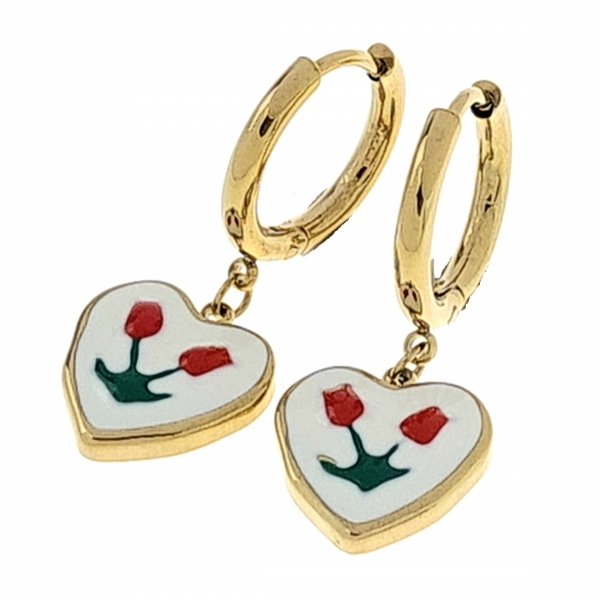 gold earrings made of stainless steel