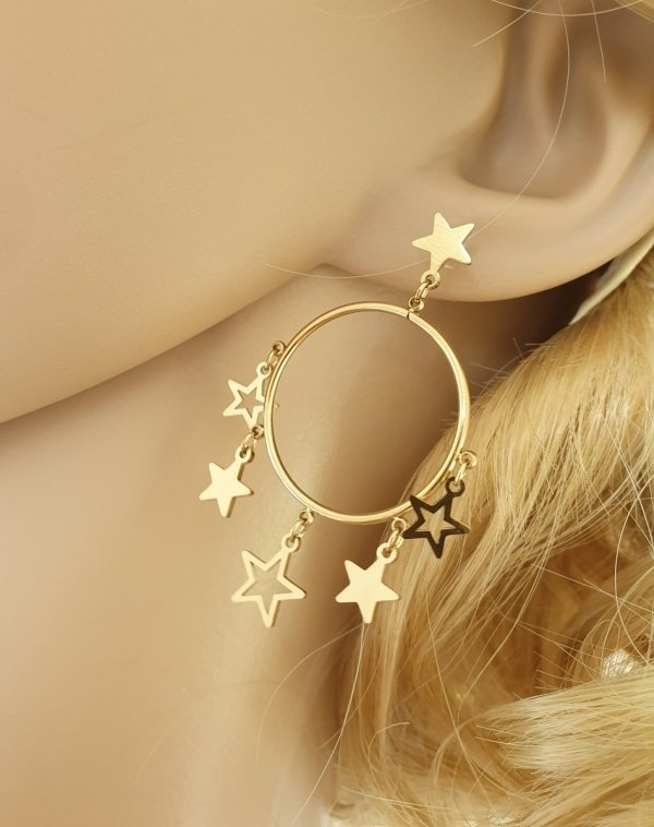 gold earrings made of stainless steel