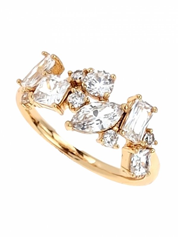 gold ring 18,60mm. gold-plated engagement xuping