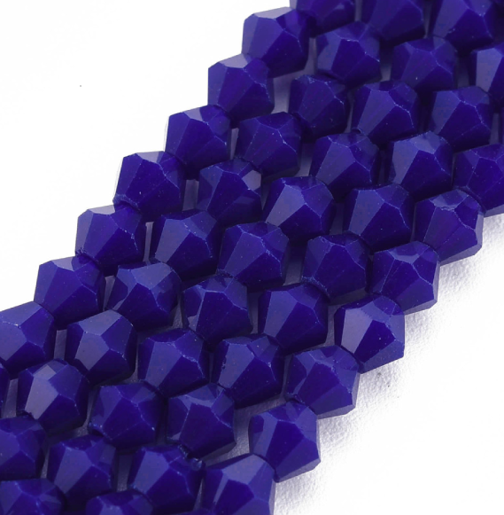Glass beads faceted strands