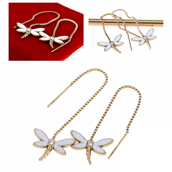 gold earrings made of stainless steel