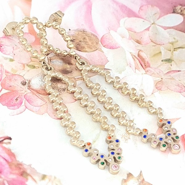 gold earrings made of stainless steel