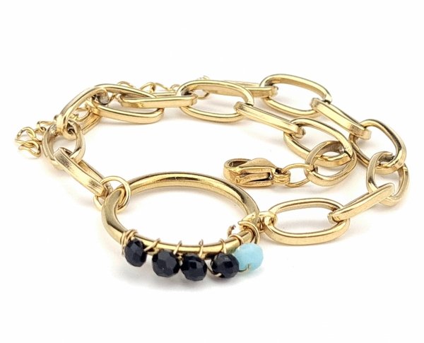 BRACELET GOLD CELEBRITY STAINLESS STEEL