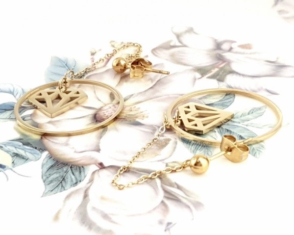 gold earrings made of stainless steel