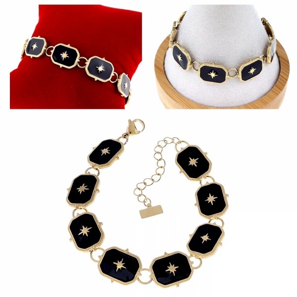 BRACELET GOLD CELEBRITY STAINLESS STEEL