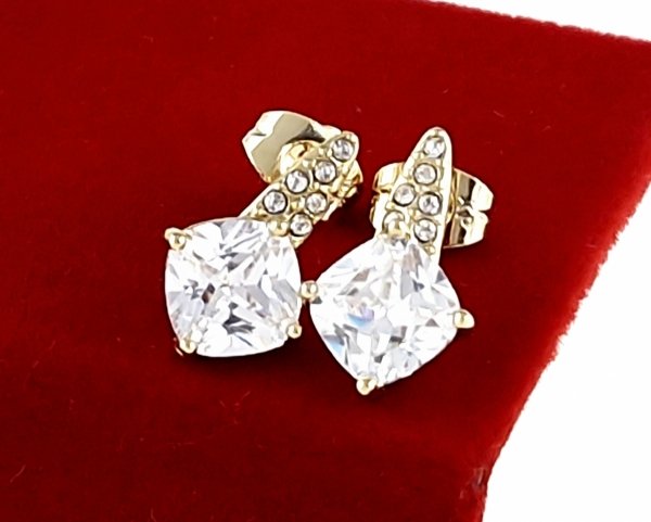 gold plated earrings with exclusive cubic zirconia