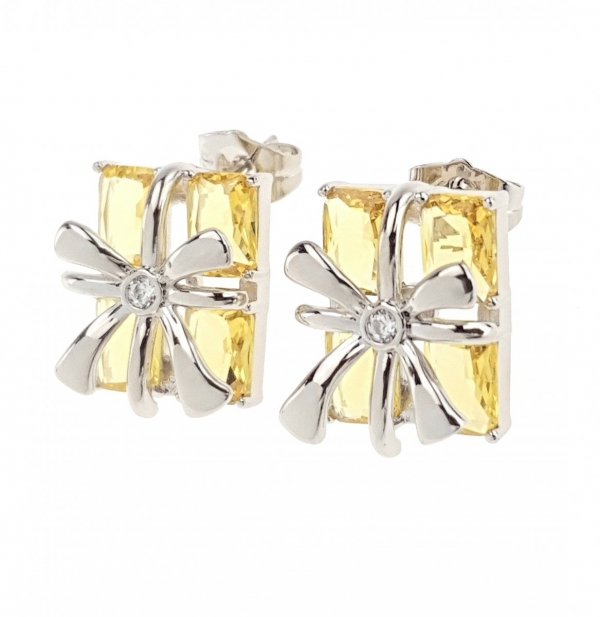 gold plated earrings with exclusive cubic zirconia