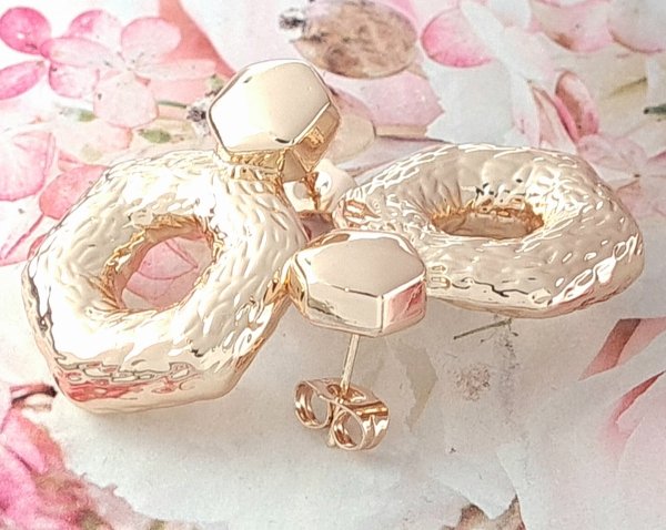 gold plated earrings with exclusive cubic zirconia