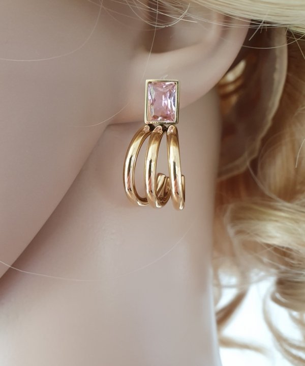 gold earrings made of stainless steel