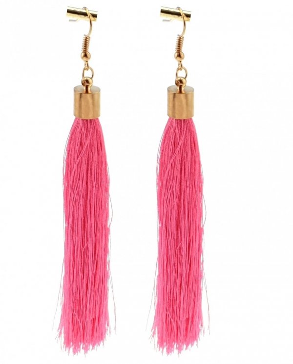 Golden earrings silk flowers
