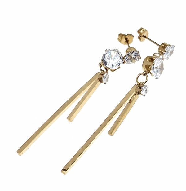gold earrings made of stainless steel