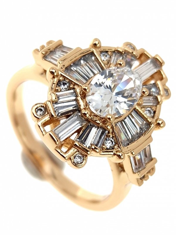 gold ring 18,60mm. gold-plated engagement xuping