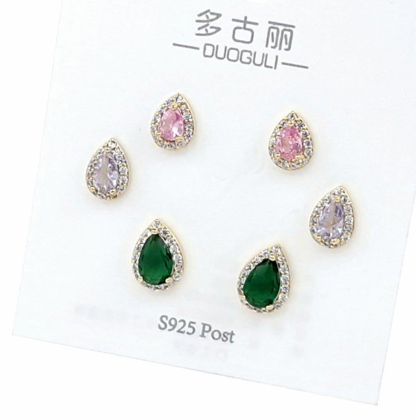 gold plated earrings with exclusive cubic zirconia