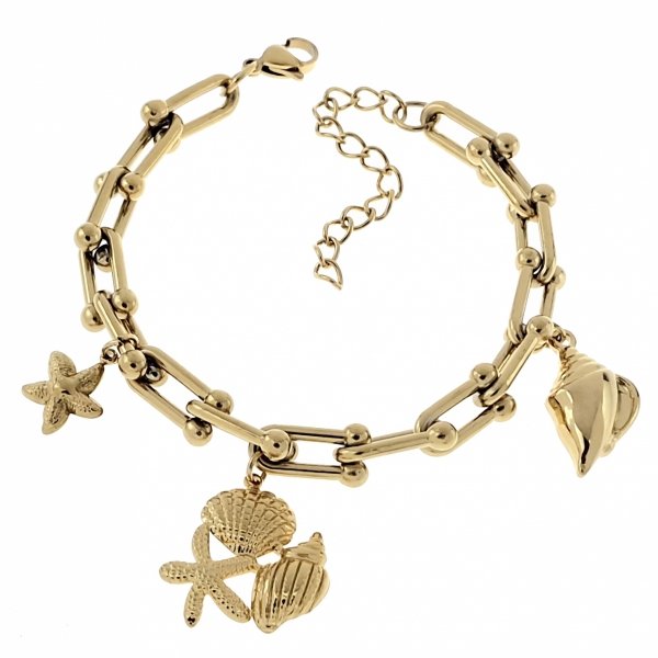 BRACELET GOLD CELEBRITY STAINLESS STEEL