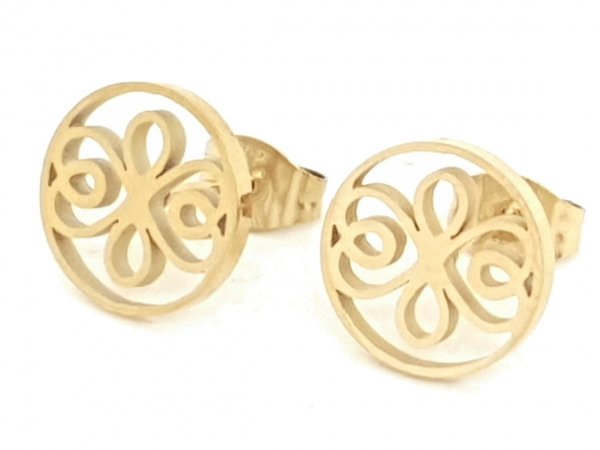 gold earrings made of stainless steel