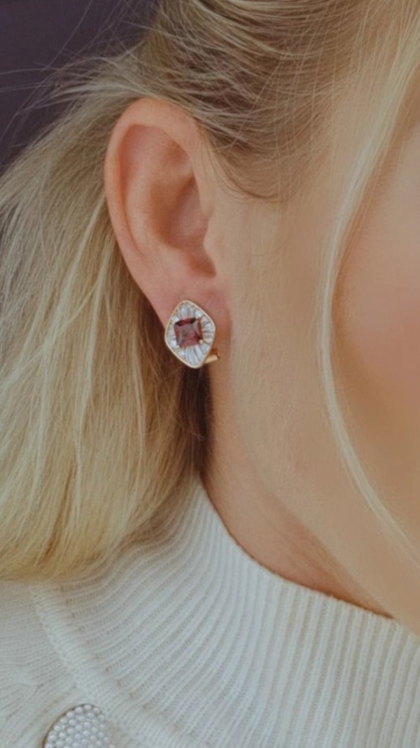 gold plated earrings with exclusive cubic zirconia
