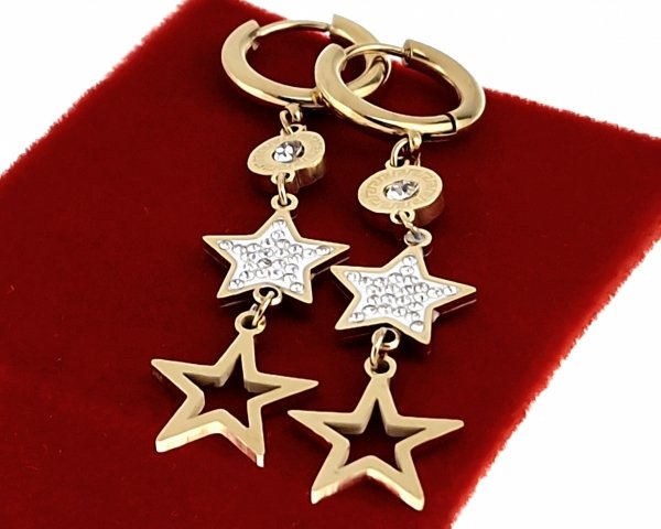 gold earrings made of stainless steel