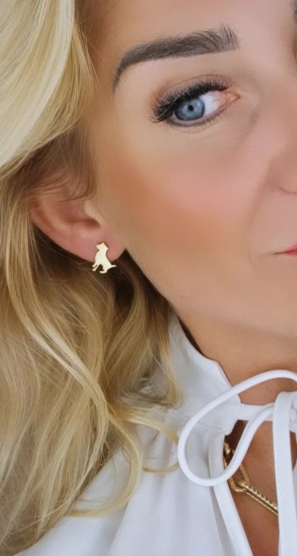 gold earrings made of stainless steel