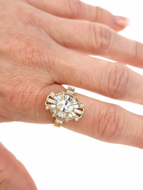 gold ring 18,60mm. gold-plated engagement xuping