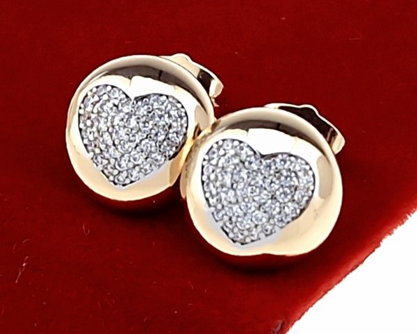 gold plated earrings with exclusive cubic zirconia