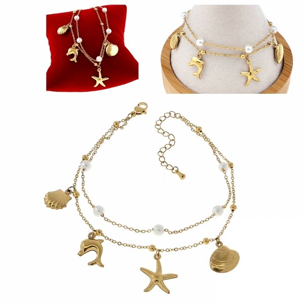 BRACELET GOLD CELEBRITY STAINLESS STEEL