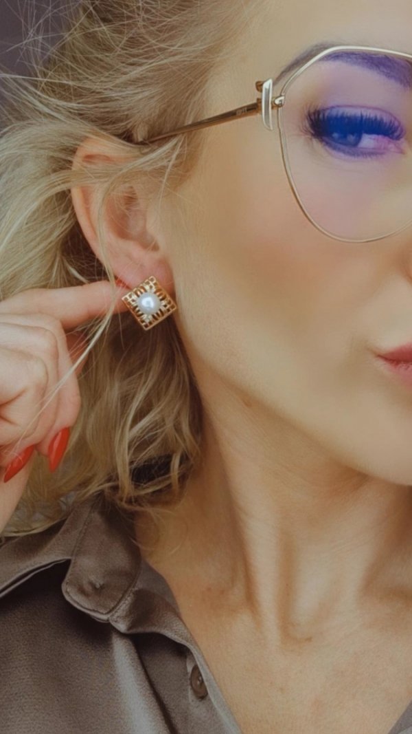 gold plated earrings with exclusive cubic zirconia