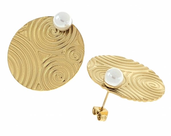 gold earrings made of stainless steel