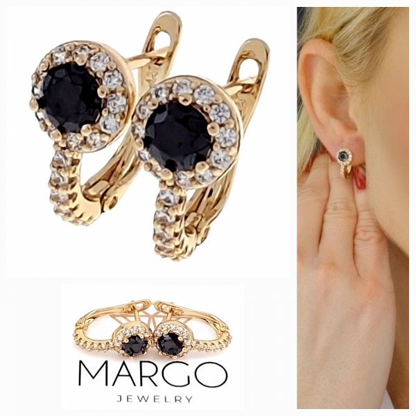 gold plated earrings with exclusive cubic zirconia