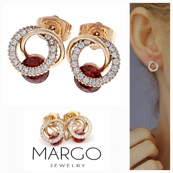 gold plated earrings with exclusive cubic zirconia