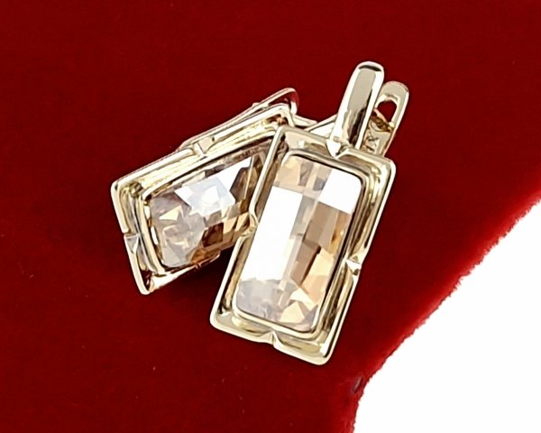 gold plated earrings with exclusive cubic zirconia