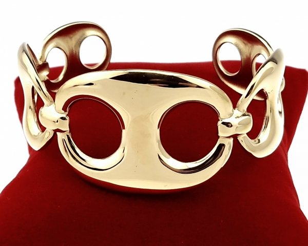 br71 Bransoletka złota elegancka 6cm pozłacana 14k bangla Xuping