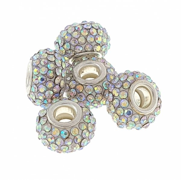 4802 Zawieszka przekładka Shamballa cyrkonie charms element do wyrobu biżuterii 15mm 1 sztuka