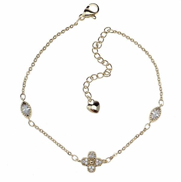 1710 Bransoletka elegancka złota 17+5cm pozłacana 14k 