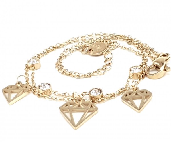 @420 Bransoletka złota 18+3 stal chirurgiczna 316L celebrytka