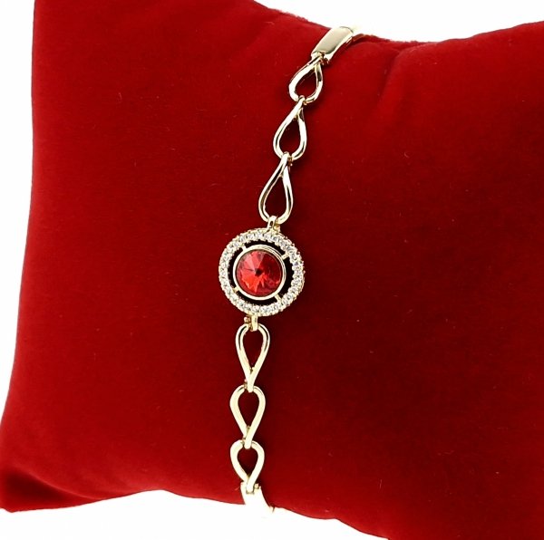 0280 Bransoletka elegancka złota 19cm pozłacana 14k Xuping Austrian Crystal