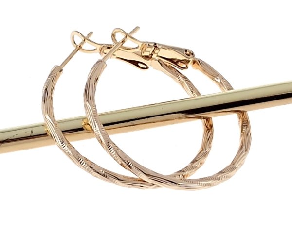296b Kolczyki złote pozłacane 18k Xuping wiszące koła 2,9cm