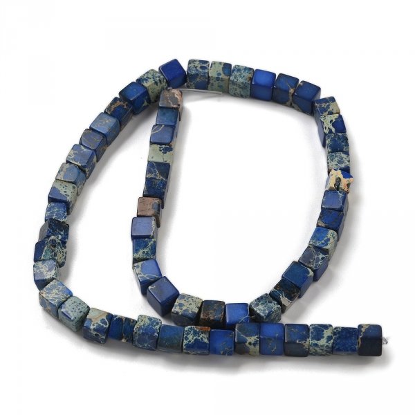 sz248 Jaspis cesarski kamień naturalny, kształt kostki 6x6x6mm