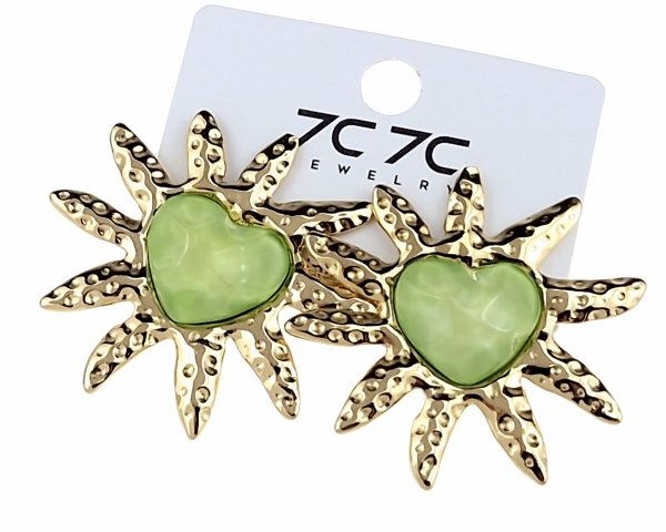 1162a Kolczyki złote stal chirurgiczna 316L nierdzewna wtyczki rozgwiazdy serce