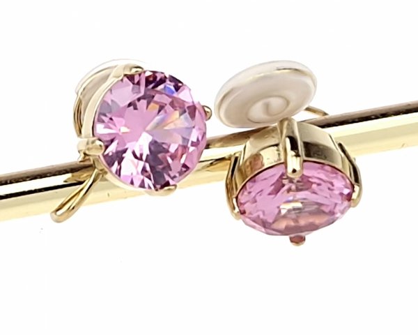 3718h Kolczyki klipsy złote stal chirurgiczna 316L celebrytki 