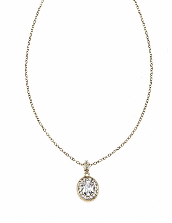 3866 Złoty łańcuszek naszyjnik 40+5cm pozłacany 14k Austrian Crystal 