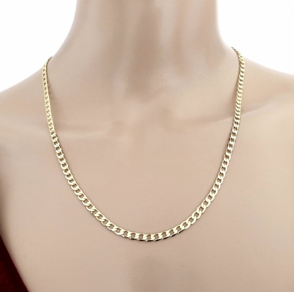 4964 Złoty łańcuszek 45cm naszyjnik pozłacany 14K pancerka