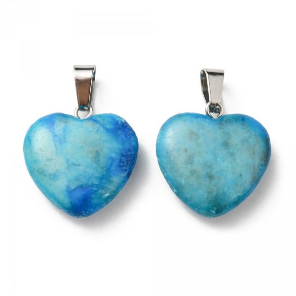 2589 Zawieszka serce apatyt kamień naturalny 