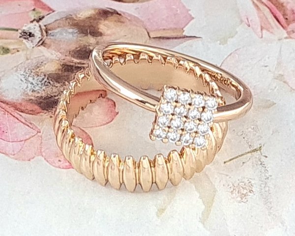 3721d Pierścionek 16,30mm złoty pozłacany 18k Xuping