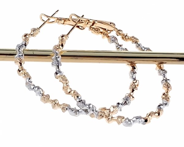 4233 Złote srebrne kolczyki pozłacane 18k Xuping wiszące koła 4cm